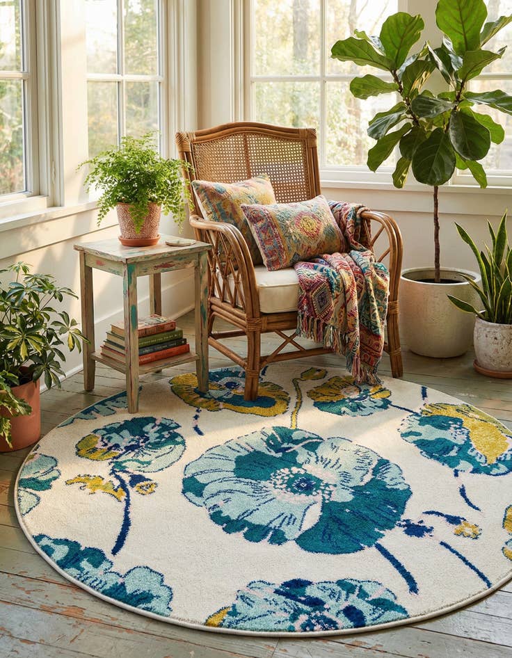Detail image of 5' 3 x 5' 3 Bloom Round Rug