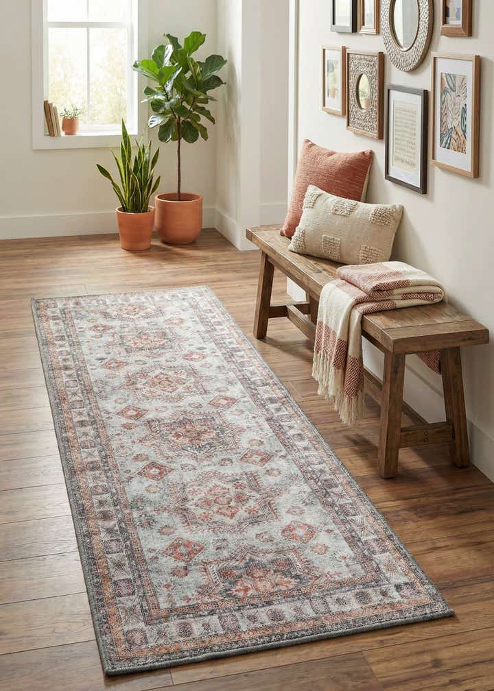 2' x 5' 1 Washable Timeless Runner Rug