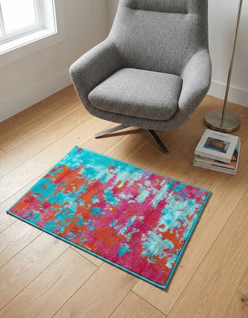 Turquoise Azalea Rug