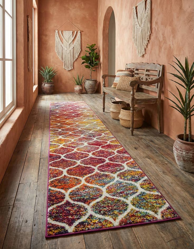 Detail image of 2' x 13' Trellis Frieze Runner Rug