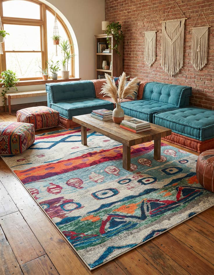 Detail image of 7' 10 x 10' Washable Vivid Rug