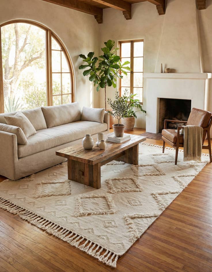 Detail image of 8' x 11'  Hand Woven Arizona Wool Rug