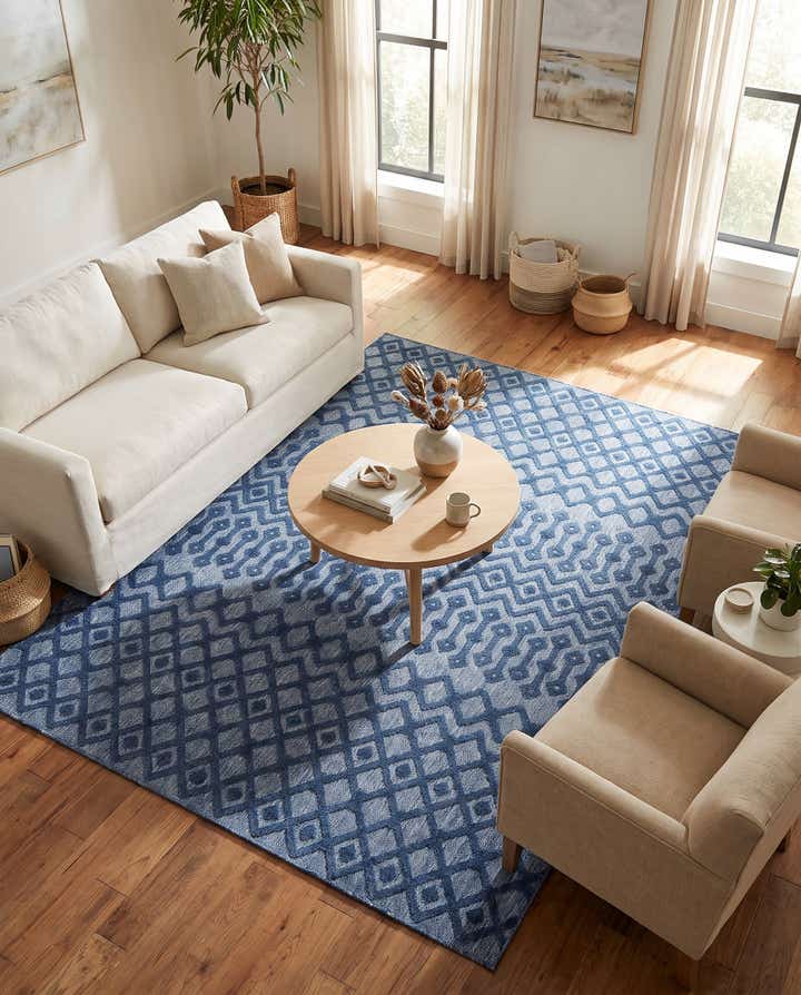 9' x 12' Easy-Clean Trellis Textured Indoor / Outdoor Rug