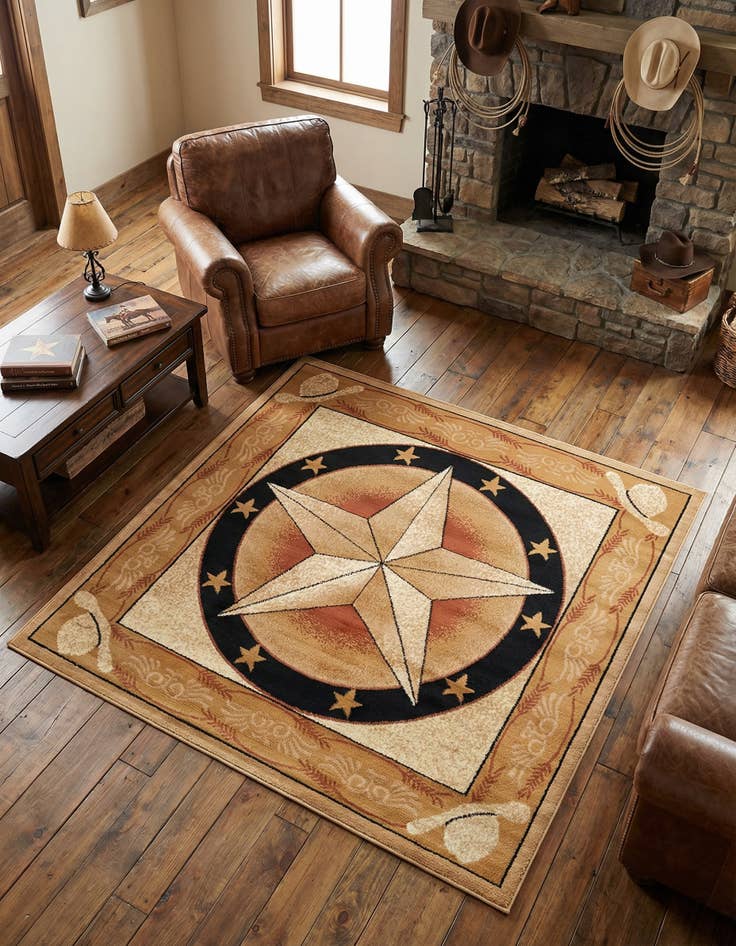 Detail image of 5' 3 x 5' 3 Pioneer Square Rug