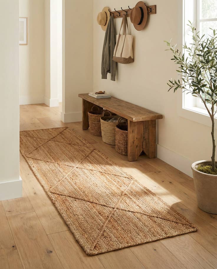 Detail image of 2' 2 x 6' 1 Handmade Braided Jute Runner Rug