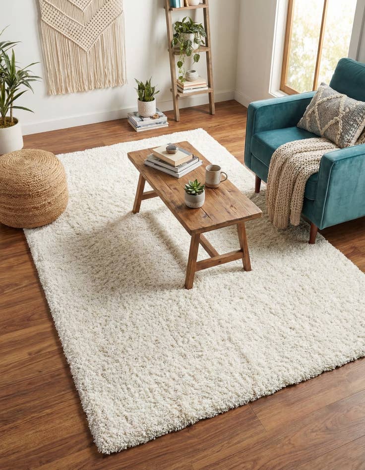 Detail image of 5' 3 x 8' Solid Shag Rug