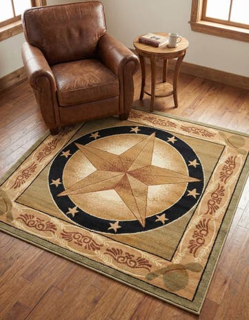 Green Pioneer Square Rug