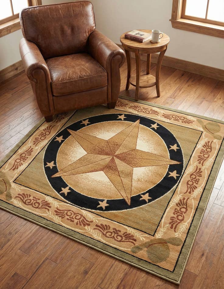 Detail image of 5' 3 x 5' 3 Pioneer Square Rug