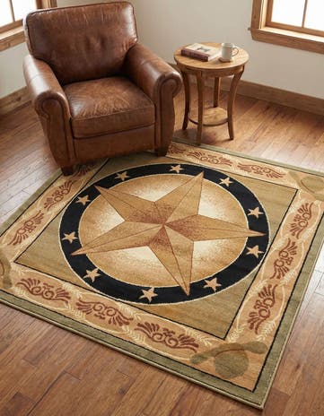 Green Pioneer Square Rug