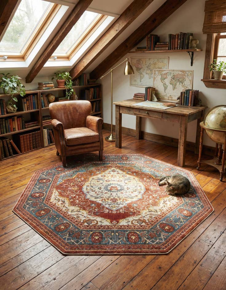 Detail image of 7' x 7' Santiago Octagon Rug