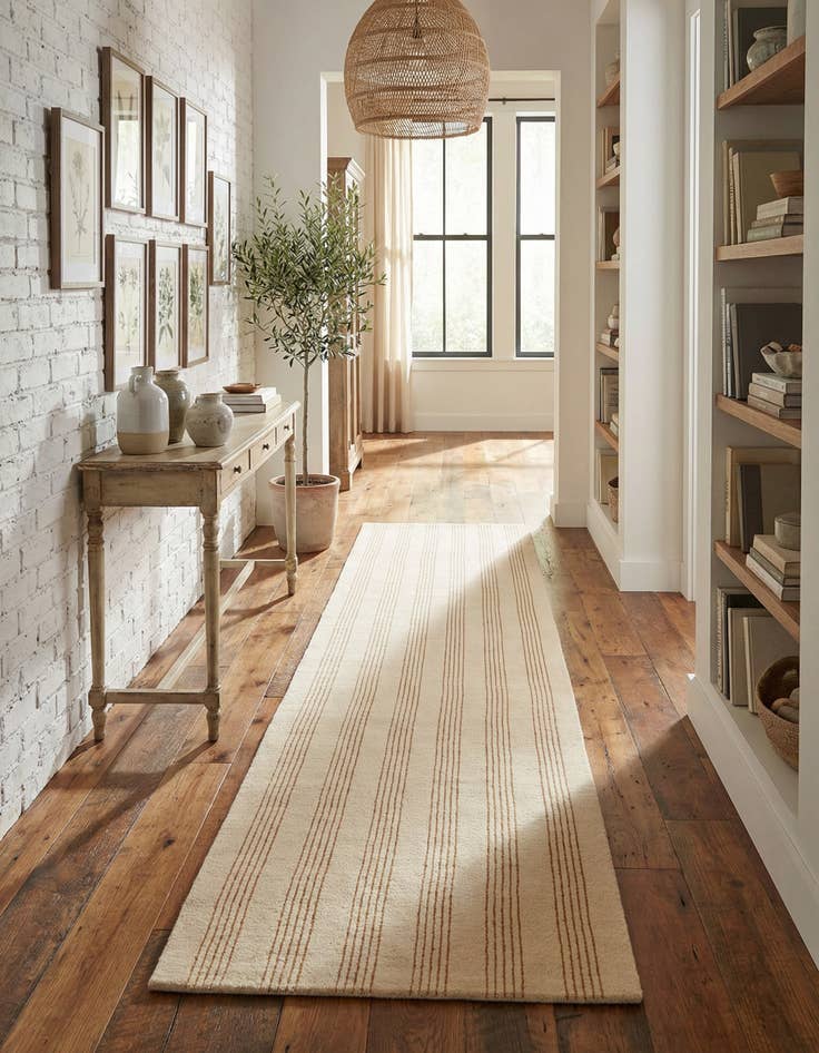 Detail image of  3' 3 x 12' Jill Zarin Striped Wool Runner Rug