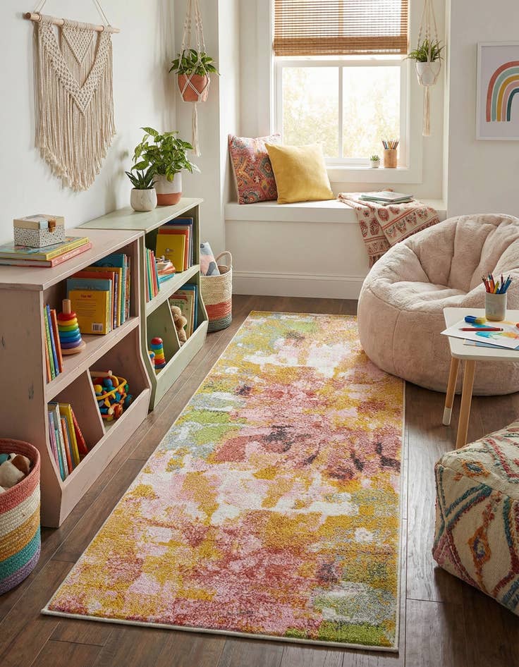 Detail image of 2' 2 x 5' 1 Abstract Whimsy Kids Runner Rug