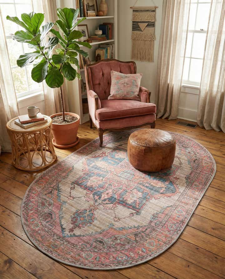 4' x 6' Washable Nostalgia Oval Rug