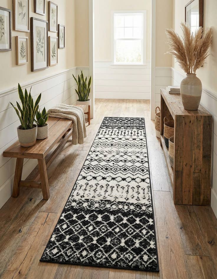 Detail image of 2' x 8' Moroccan Trellis Runner Rug