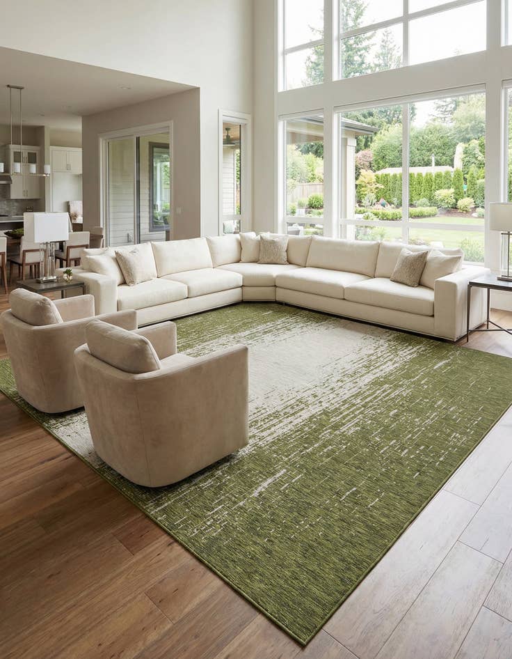 Detail image of 13' x 13'  Washable Modern Indoor / Outdoor Square Rug