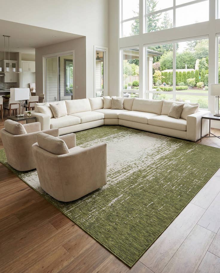 Detail image of 13' x 13' Easy-Clean Modern Indoor / Outdoor Square Rug