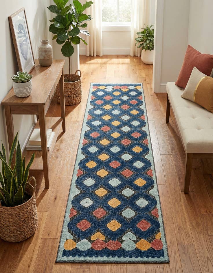 Detail image of 2' x 8'  Washable Belize Indoor / Outdoor Runner Rug