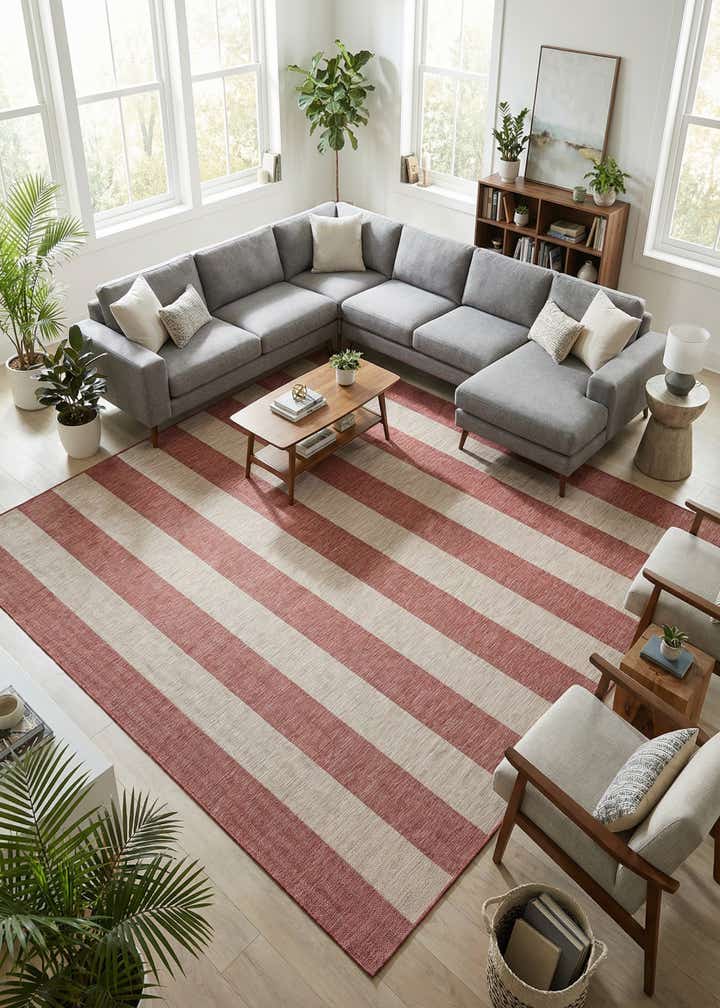 12' x 12' Easy-Clean Ribbon Indoor / Outdoor Square Rug