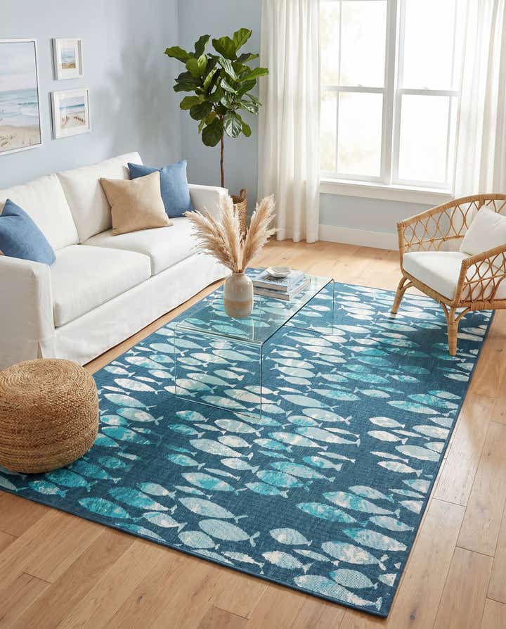 6' x 9' Easy-Clean Coastal Indoor / Outdoor Rug