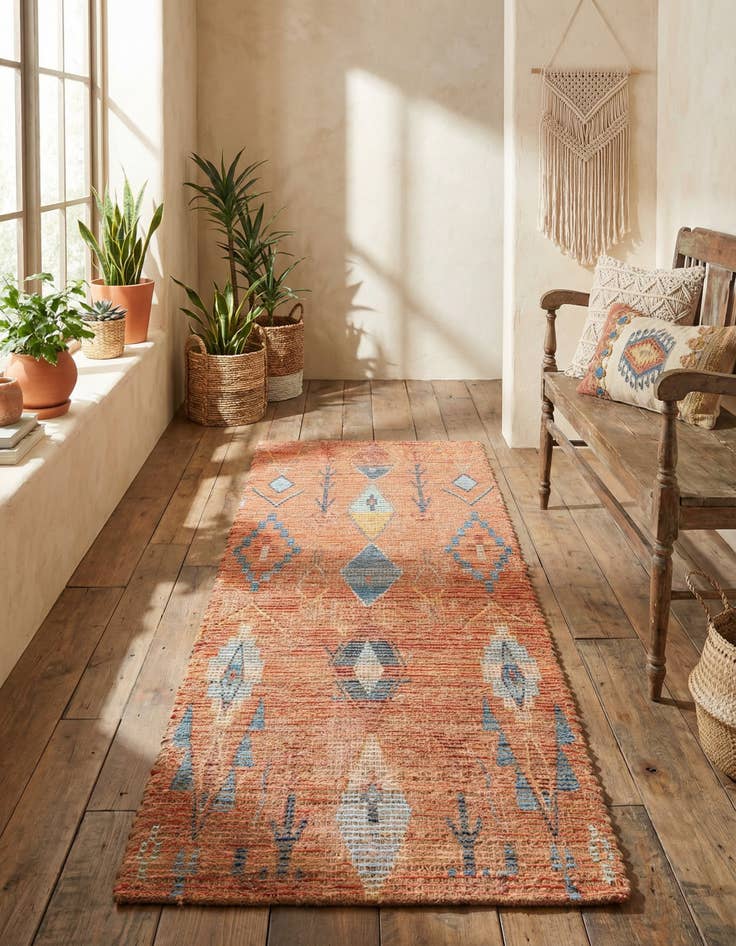 Detail image of 2' 2 x 6' 1 Hand Woven Chenille Jute Runner Rug