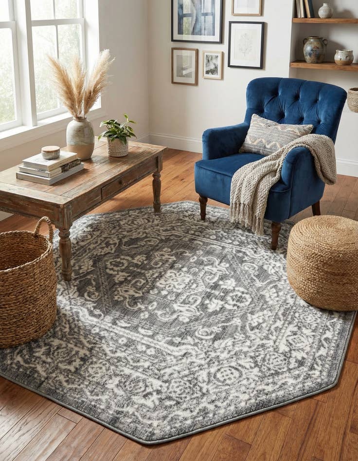 Detail image of 5' 3 x 5' 3 Boston Octagon Rug