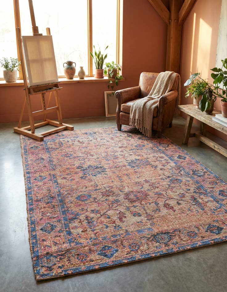 Detail image of 6' 1 x 9' Hand Woven Chenille Jute Rug