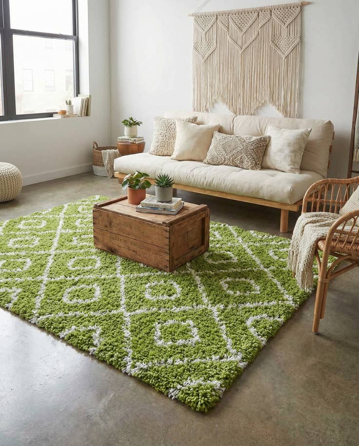 Detail image of 4' x 6' Lattice Shag Rug