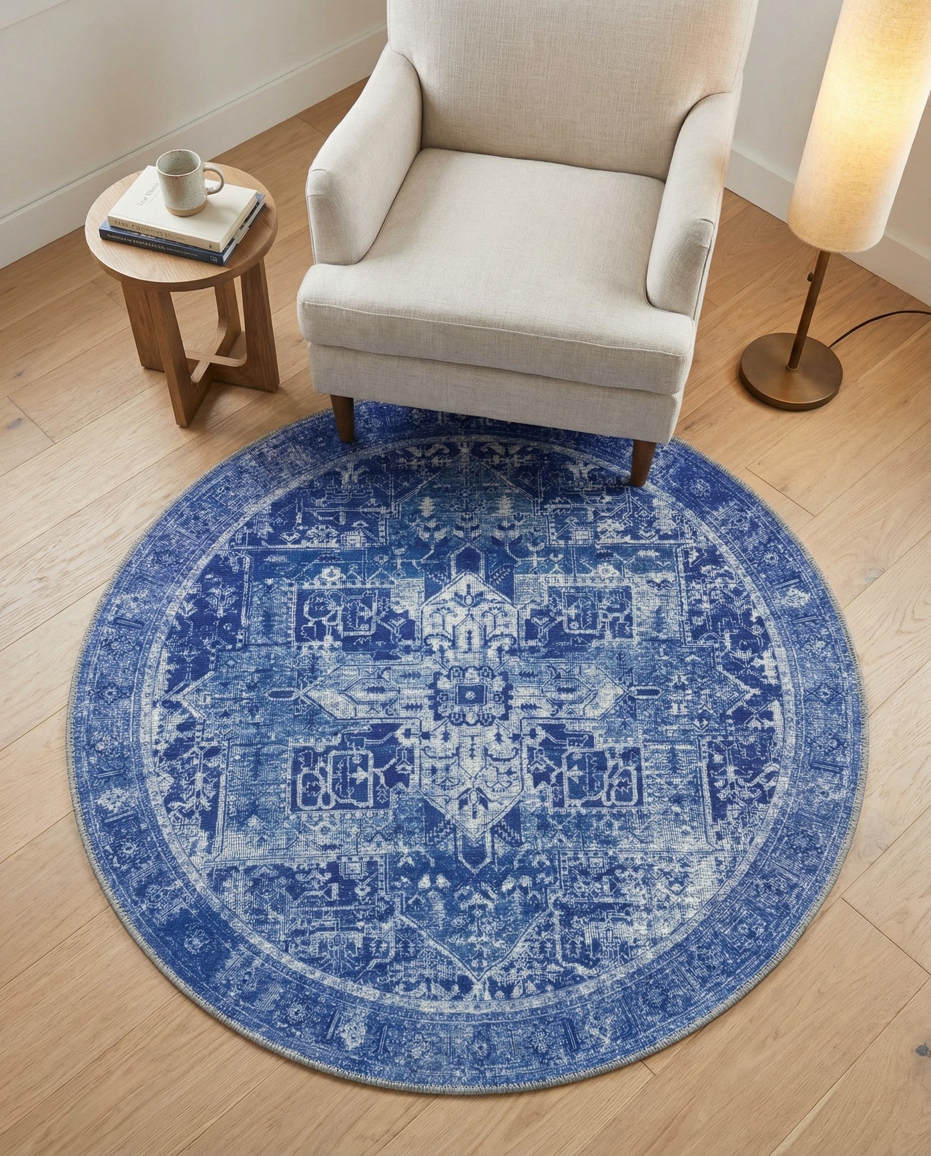 3' 6 x 3' 6 Washable Timeless Round Rug
