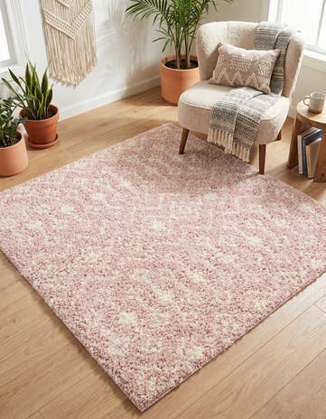 5' 3 x 5' 3 Moroccan Trellis Shag Square Rug