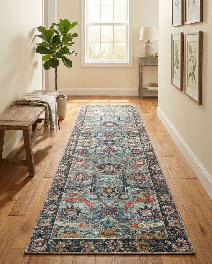 2' x 8' Washable Timeless Runner Rug