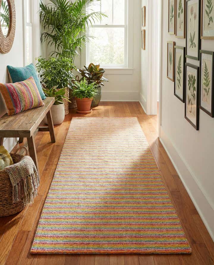 2' 7 x 8' Hand Woven Happy Rugs Happy Home Wool Runner