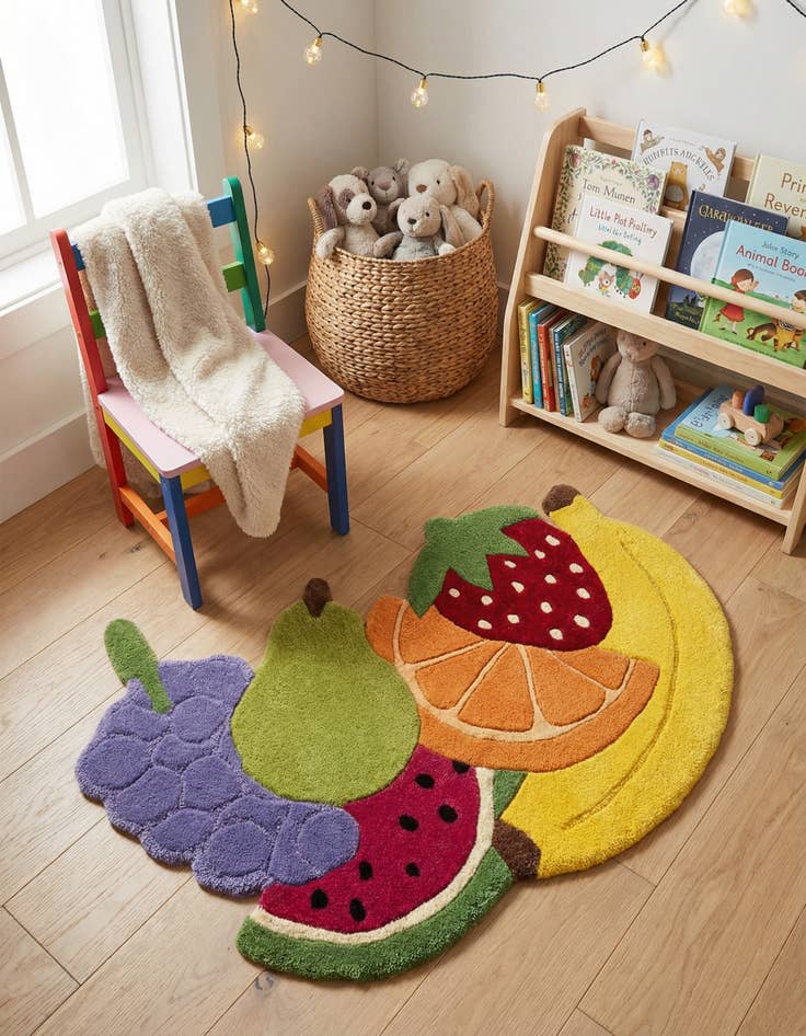 Detail image of 2' 1 x 3' 1 Happy Rugs Fruit Salad Wool