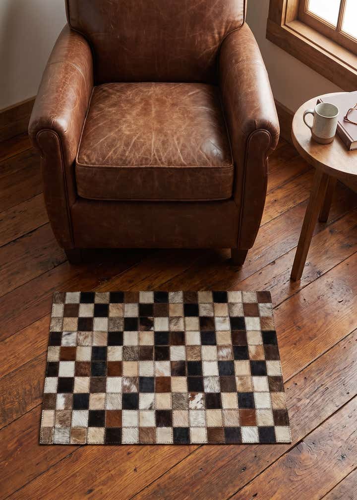 2' x 3' Cowhide Leather Rug