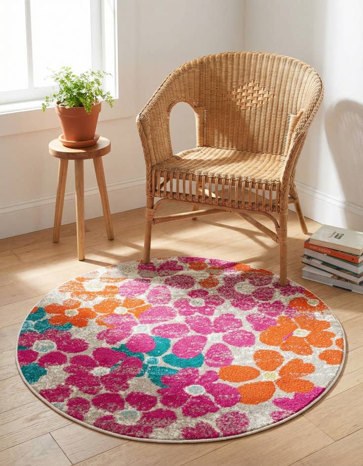 Detail image of 3' x 3' Azalea Round Rug