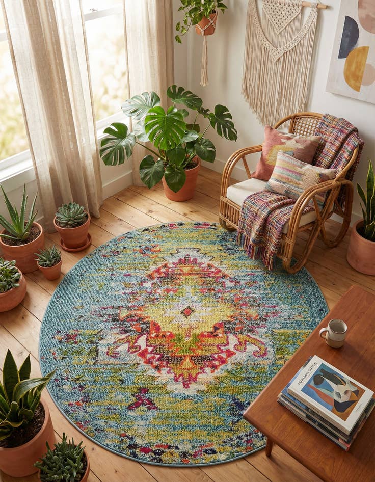 Detail image of 4' x 4'  Washable Arte Round Rug