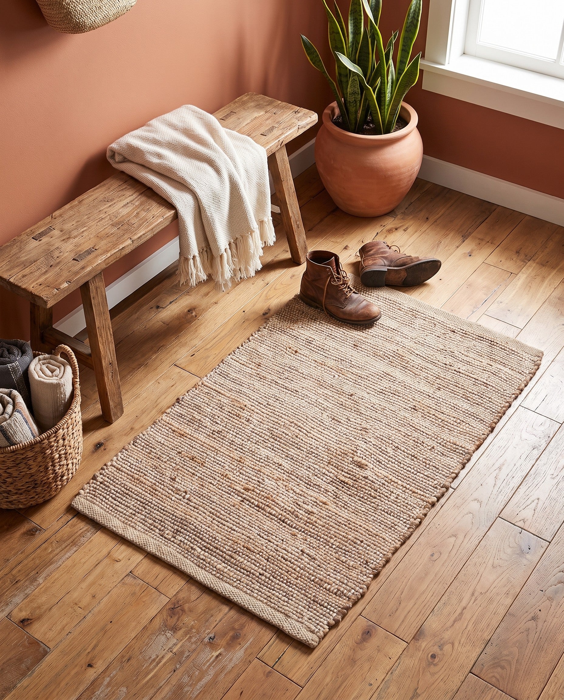2' x 3' 1 Hand Woven Laurel Handwoven Jute Rug