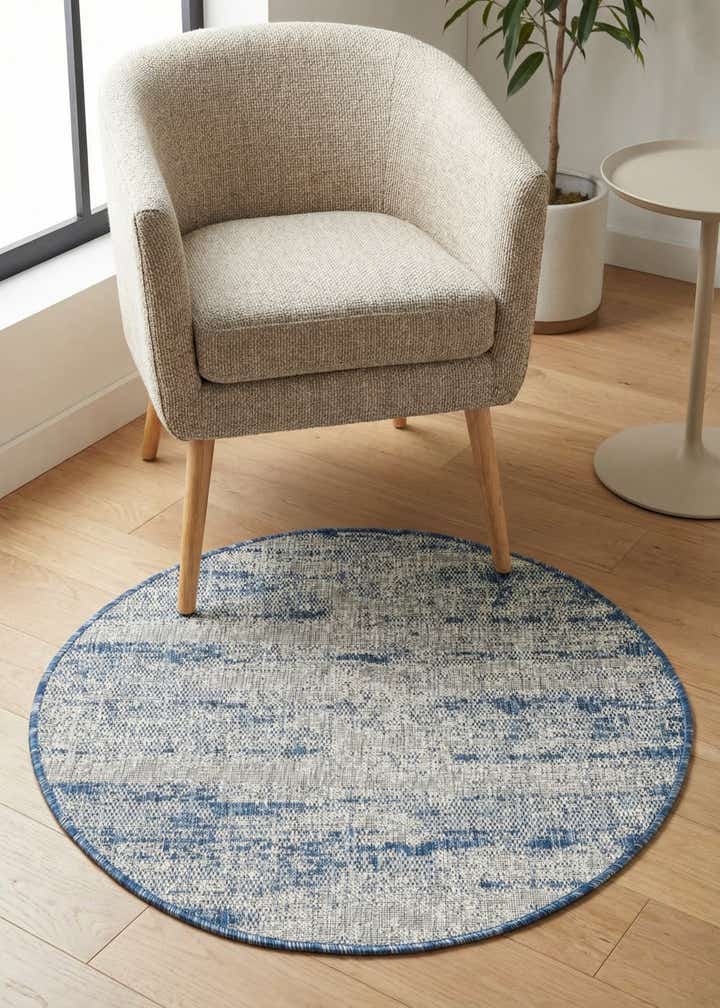 3' x 3' Easy-Clean Modern Indoor / Outdoor Round Rug