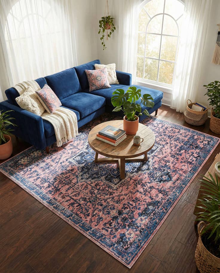 Detail image of 7' 10 x 7' 10 Washable Francesca Square Rug