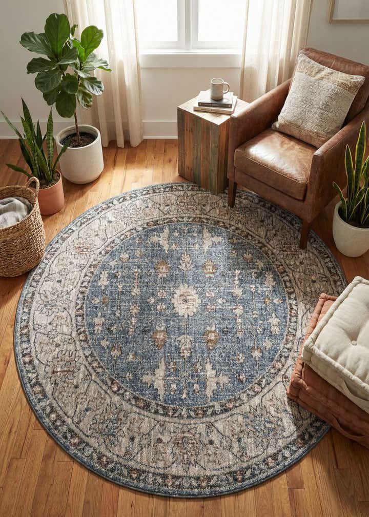 5' 3 x 5' 3 Eco Traditional Round Rug