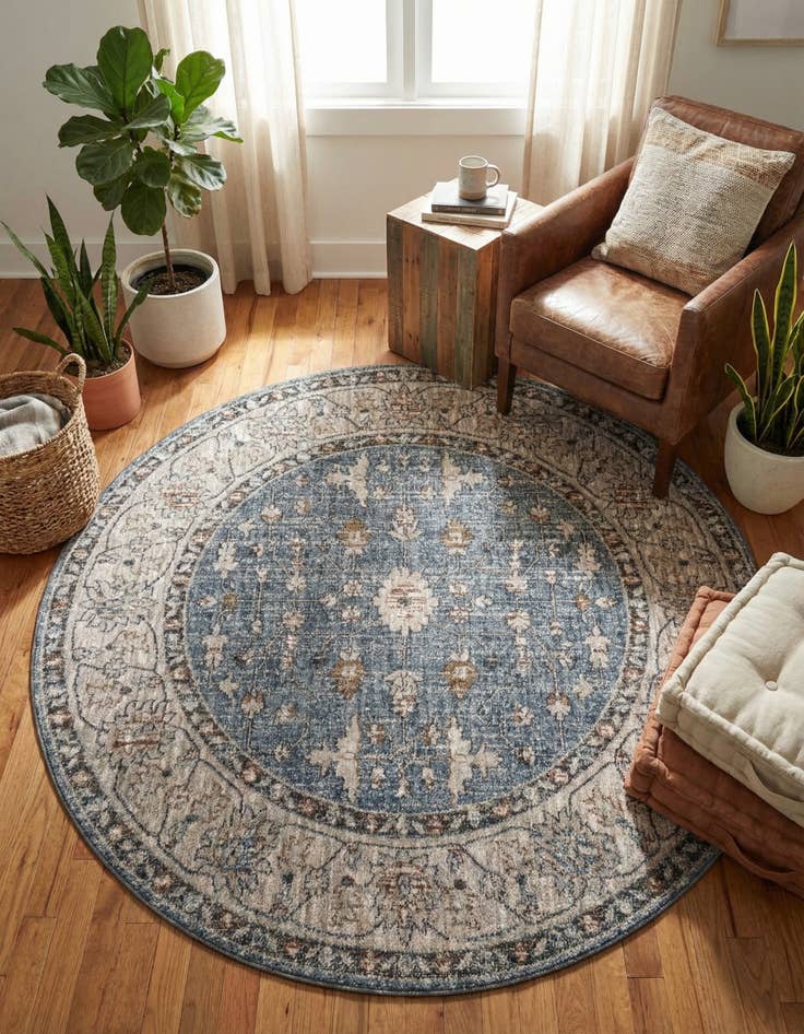 Detail image of 5' 3 x 5' 3 Eco Traditional Round Rug