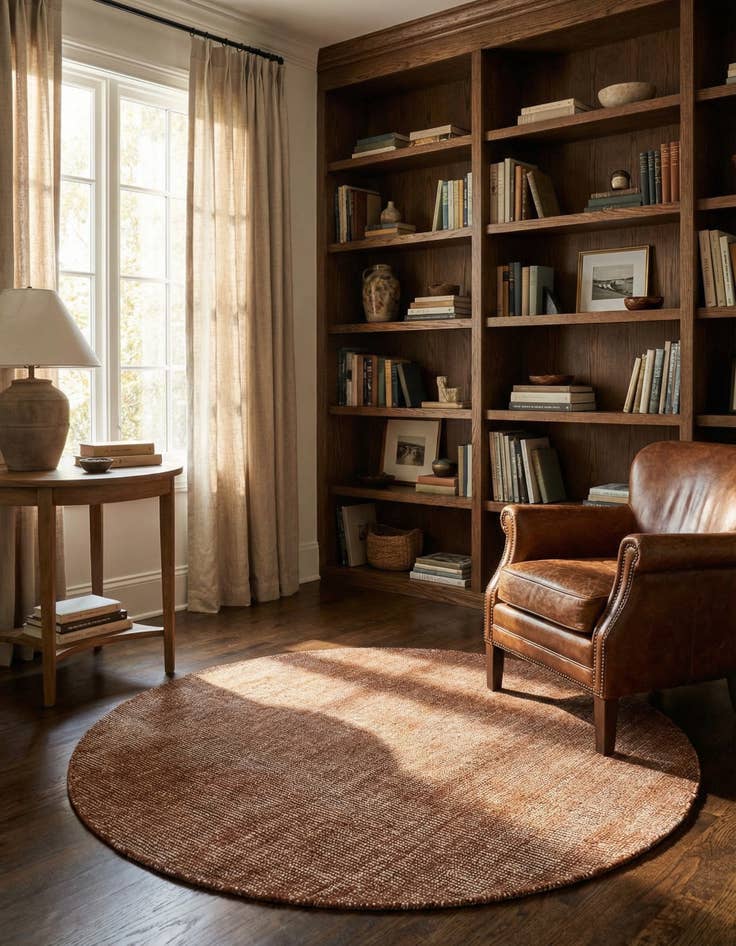 Detail image of 6' 1 x 6' 1 Hand Woven Jill Zarin English Manor Wool Round Rug