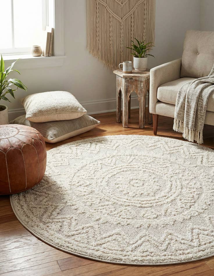Detail image of 4' x 4' Boho Round Rug