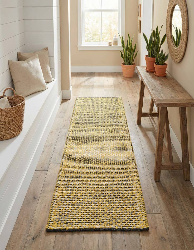 Detail image of 2' x 6' 1  Hand Woven Seaside Pearl Jute Runner Rug