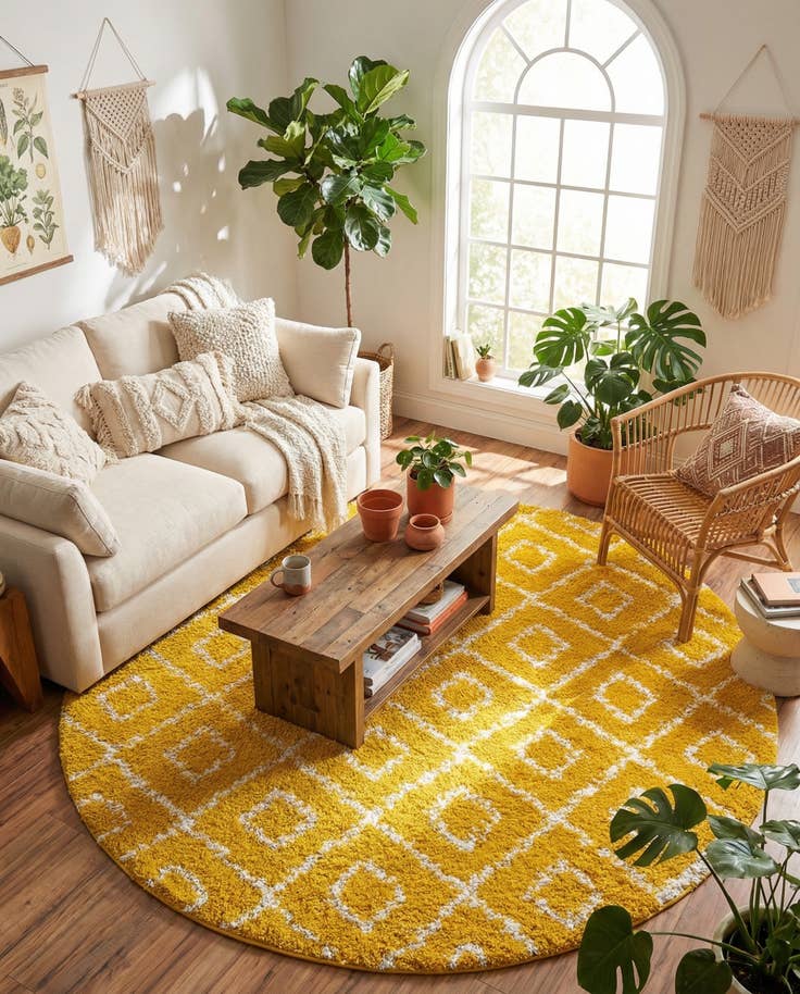 Detail image of 7' 10 x 7' 10 Lattice Shag Round Rug