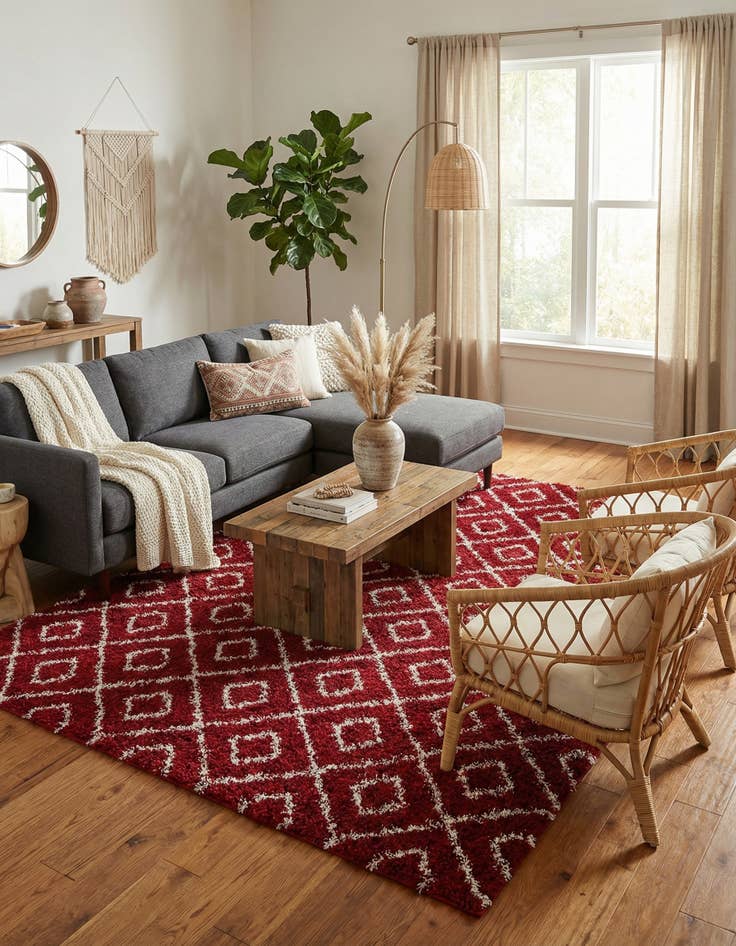 Detail image of 9' x 12' Trellis Shag Rug