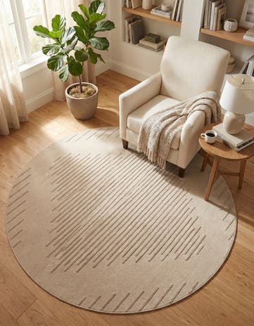 Ivory Contour Round Rug