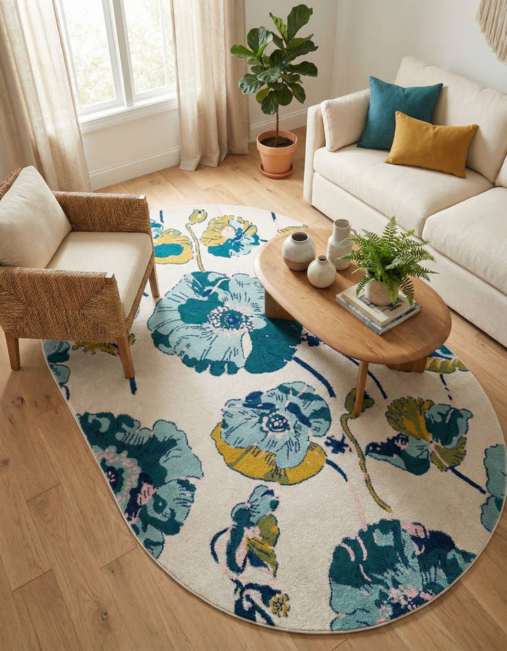 Detail image of 6' x 9' Bloom Oval Rug