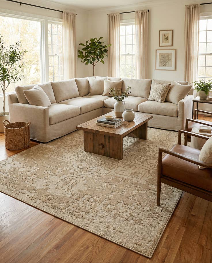 Detail image of 10' x 14' 1 Easy-Clean Traditional Indoor / Outdoor Rug