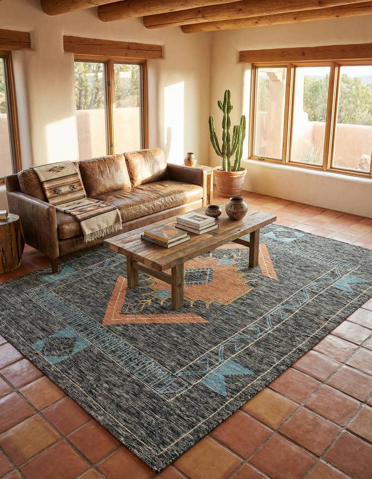 Detail image of 7' 10 x 10'  Hand Woven Kilim Wool Rug