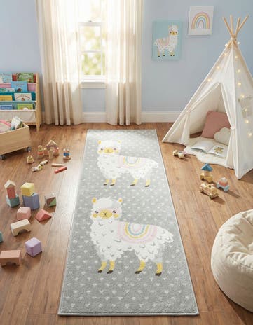 2' 2 x 6' Llama Whimsy Kids Runner Rug